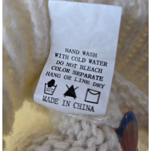 Luna Ivy Oversized Cream Strawberry Knit Cardigan Sweater Womens Medium Preppy - Picture 8 of 9